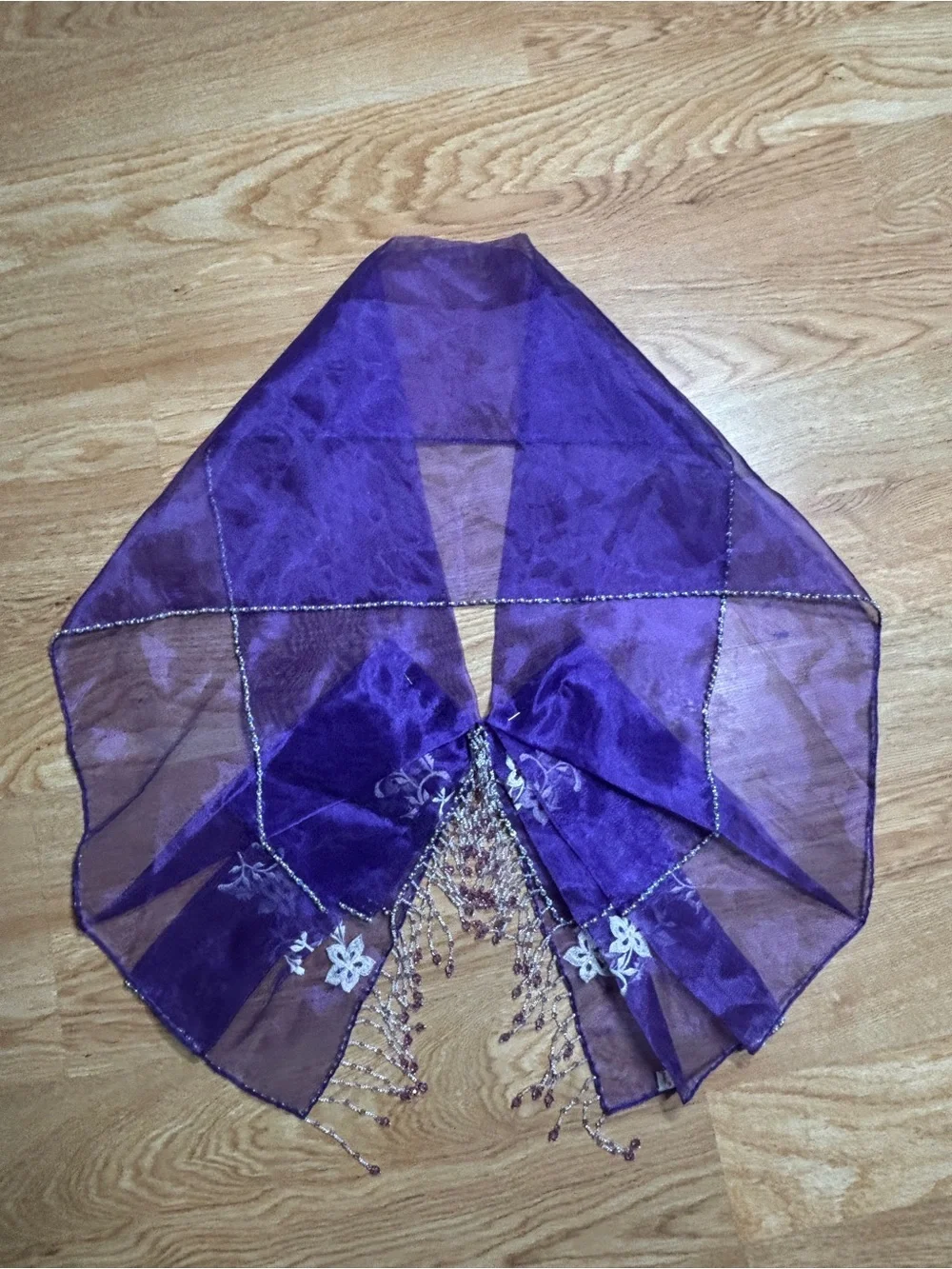 Tygie x Kultura Modern Filipiniana Purple Organza Embroidered Alampay
